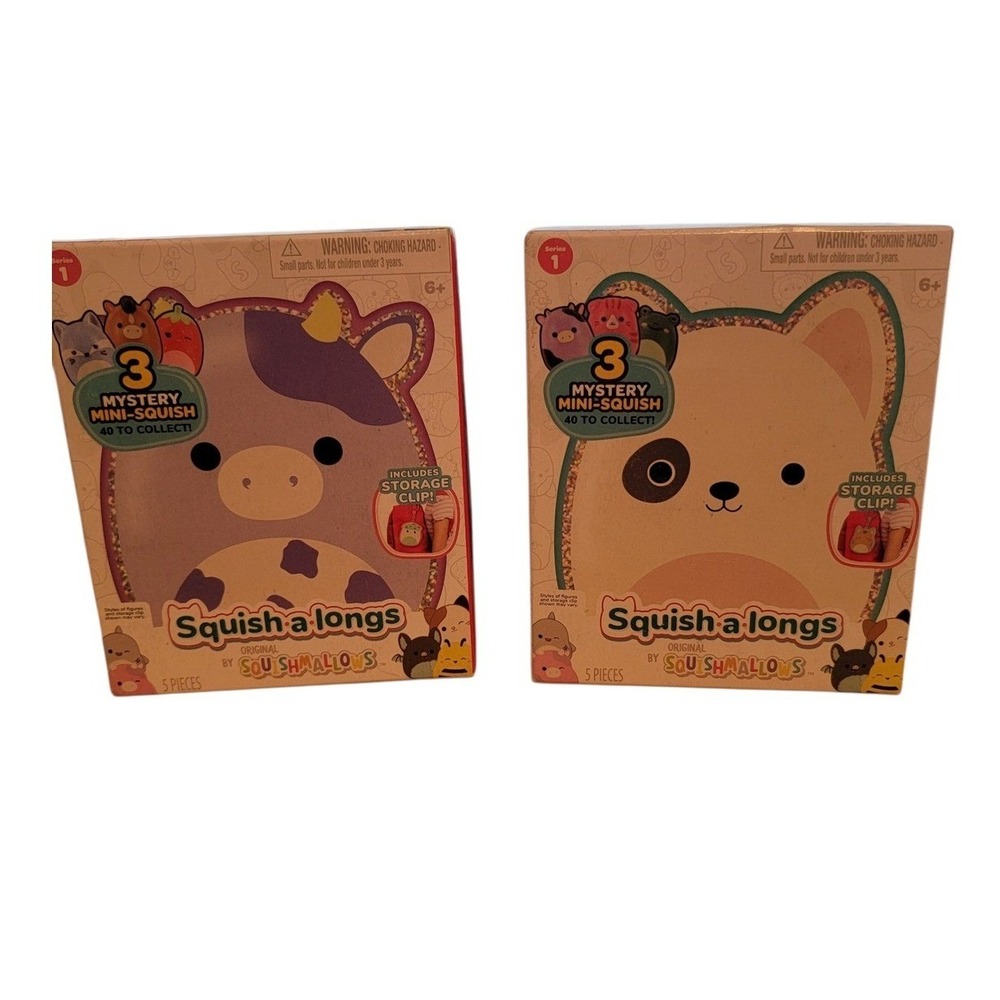 Squishmallows 2 Squish a longs Mystery Mini Squish 3 Pack Clips‎ Fun Series 1